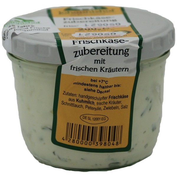 Joho-Frischkäse mit Kräutern 200g (mit Schnittlauch, Petersilie und Zwiebeln)