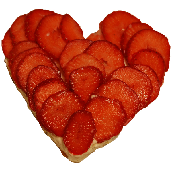 Erdbeertörtchen in Herzform zum Muttertag 